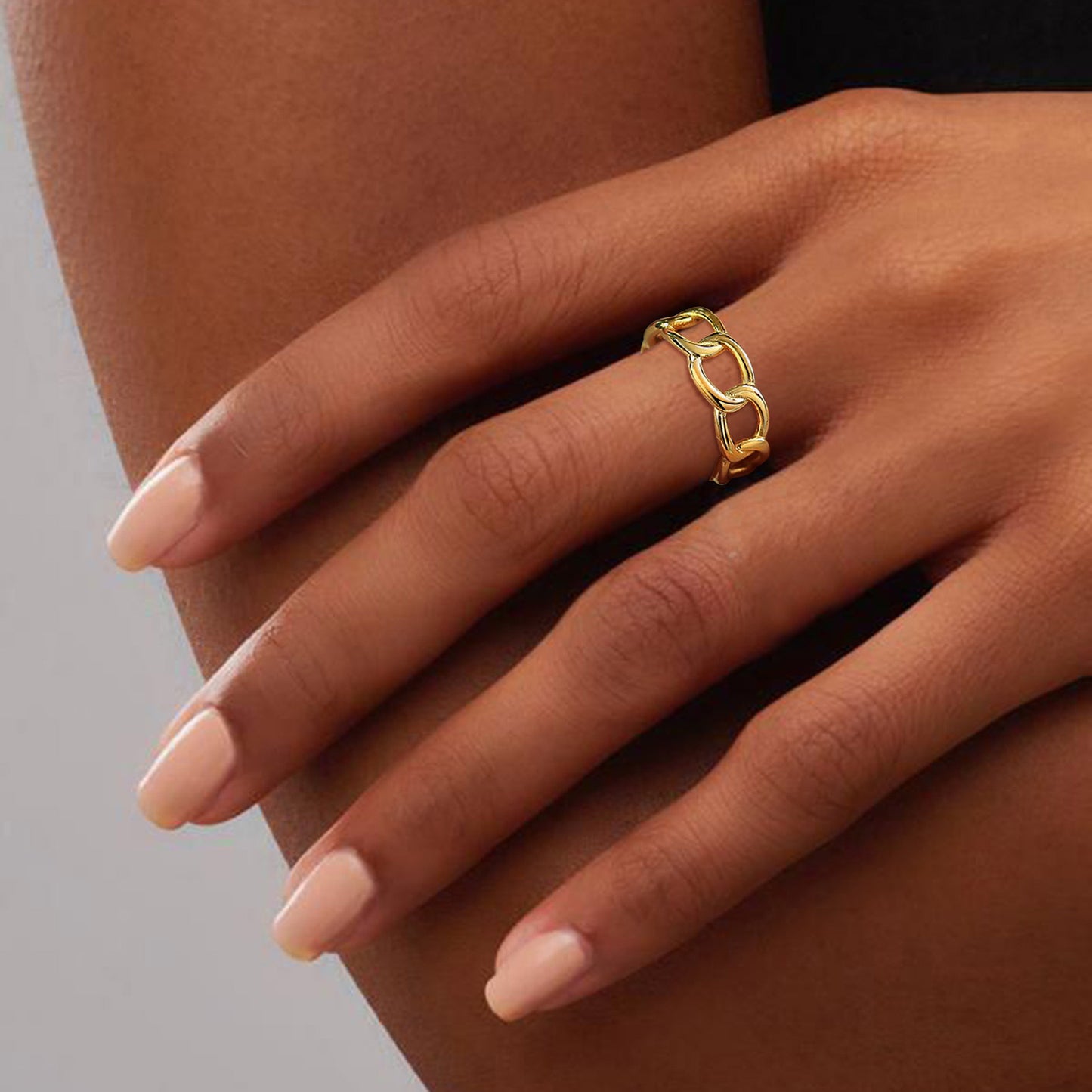 Rings Stainless Steel Chain Open Pig Nose Ring Gold Female