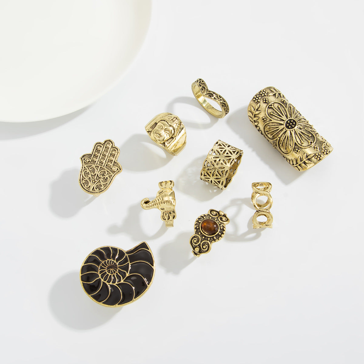 Medieval Ring With Retro Geometric Design For Bold Statement Fashion Lovers By Planderful Vienna Verve