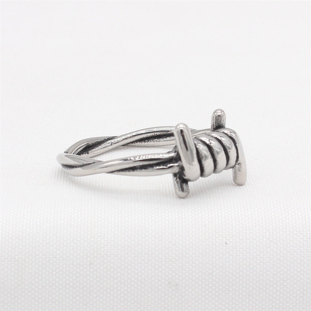 Planderful Titanium Steel Ring Unisex Retro Screw Design For Men And Women Durable Jewelry