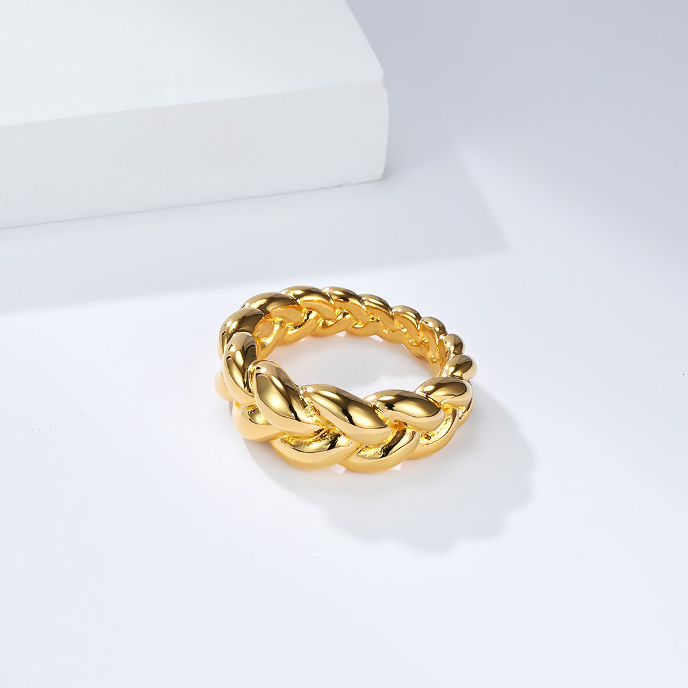 Steel Ring - Elegant Everyday Wear Twist Weave Unisex Jewelry Planderful Timeless Accessory