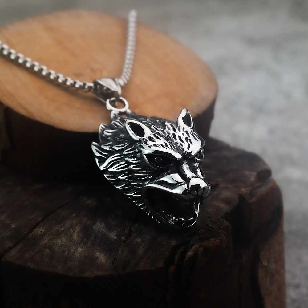 Europe and The United States Hot-Selling Wolf Head Hip-Hop Pendant