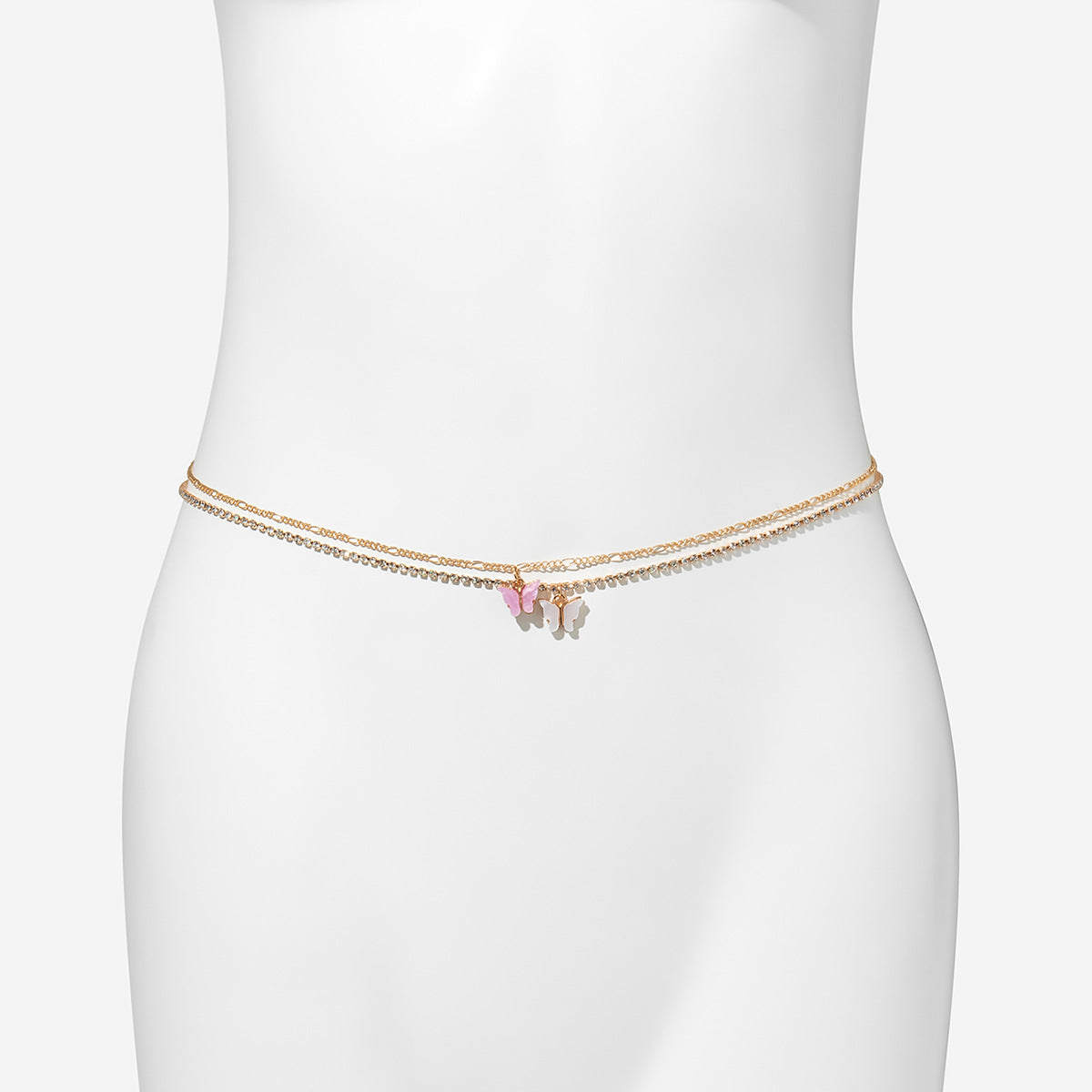 Creative Butterfly Tassel Double-layer Waist Chain with TBA Gram Alloy Body Material