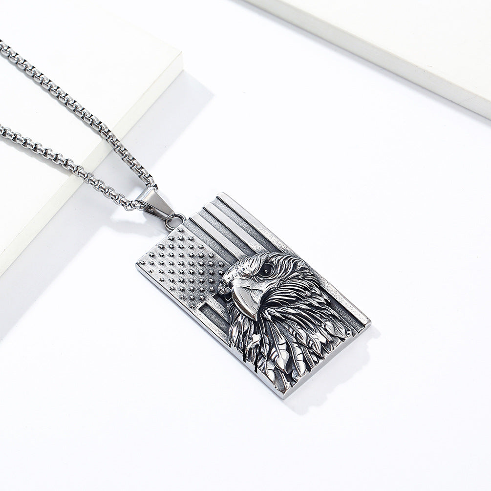 European and American Wind Bald Eagle Titanium Steel Pendant