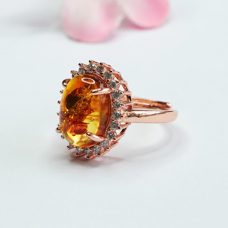 Sunflower Amber Zircon Ring with Sterling Silver