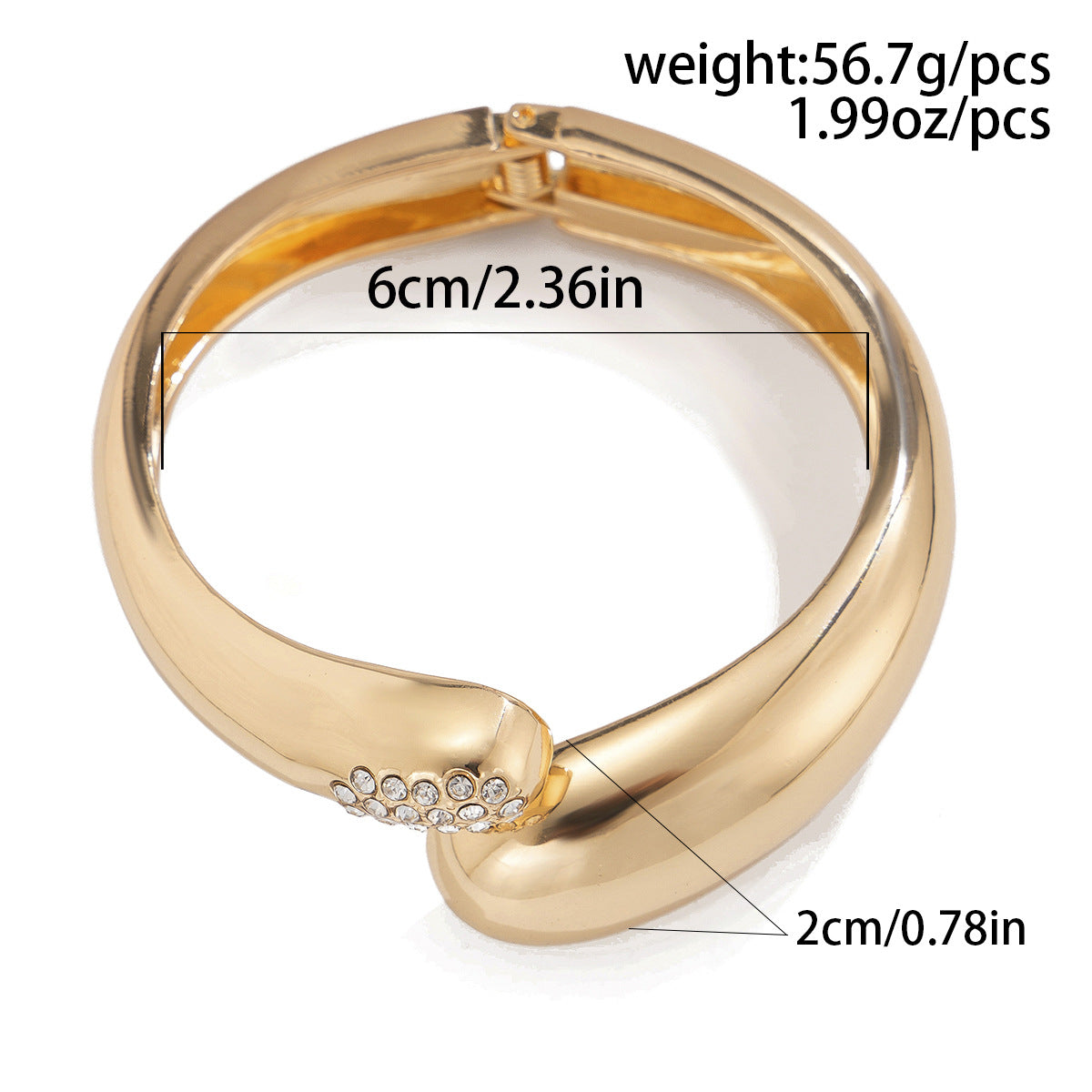 Planderful Vienna Verve Geometric Open Cuff Bracelet For Women Exaggerated Smooth Metal Statement