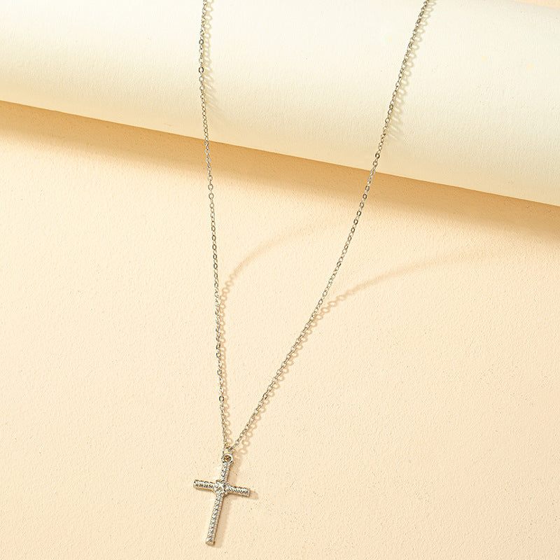 Alloy Cross Pendant - Stylish Europe-Inspired Hip-Hop Necklace for Women