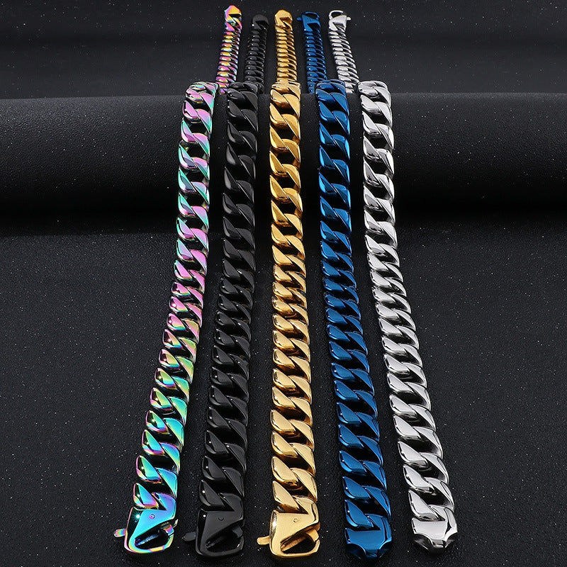 15mm Cuban Chain Popular Hip Hop Hip Hop Men's Necklace, Stainless Steel