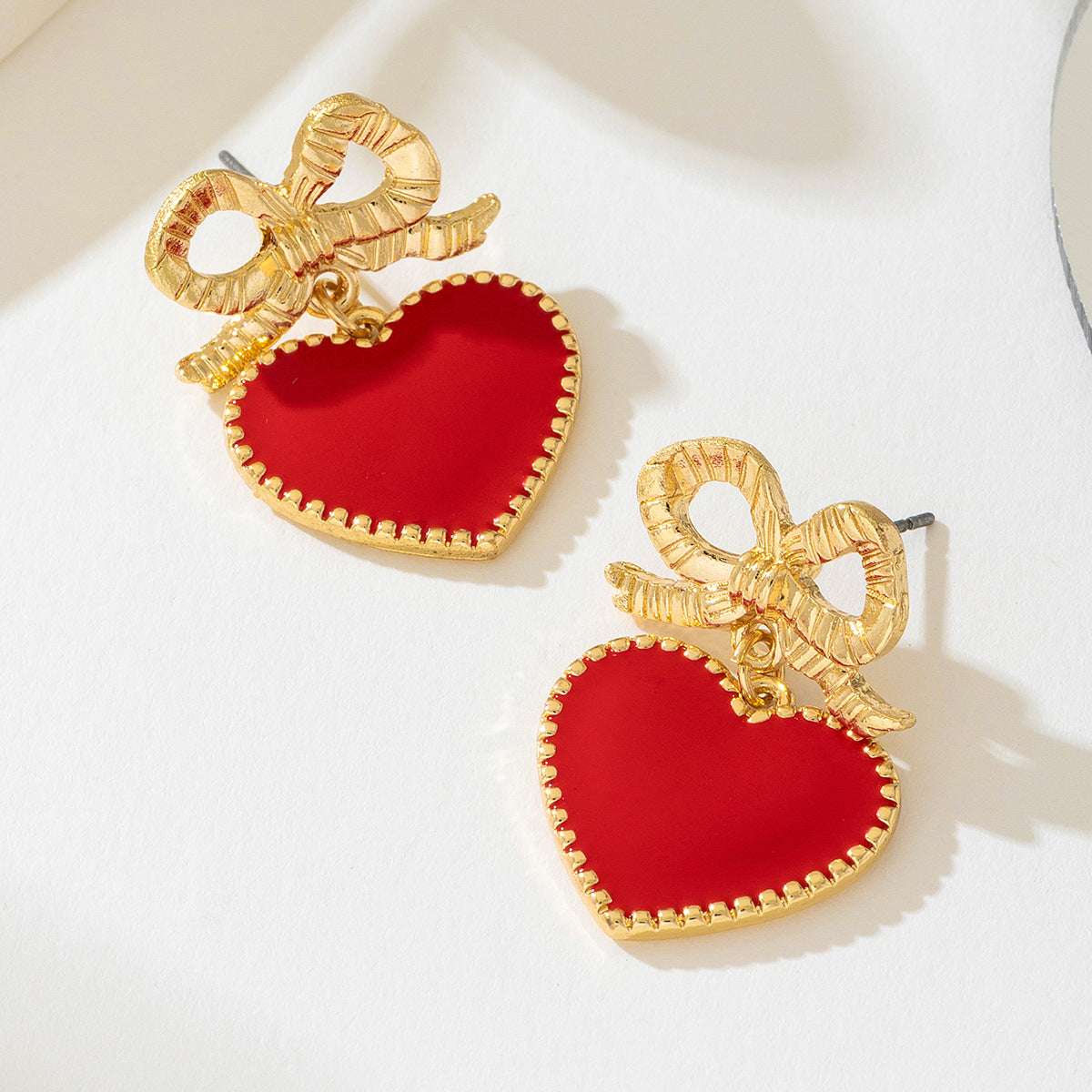 Planderful Vienna Verve Earrings – Stylish Metal Bow Design for Valentine's Day