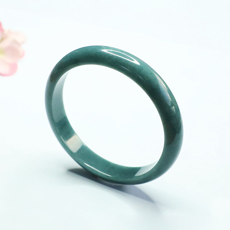 Blue Water Jadeite Classic Round Bangle