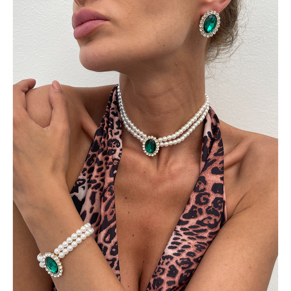 Planderful Vienna Verve Collection – Elegant Retro Pearl and Zircon Jewelry Set