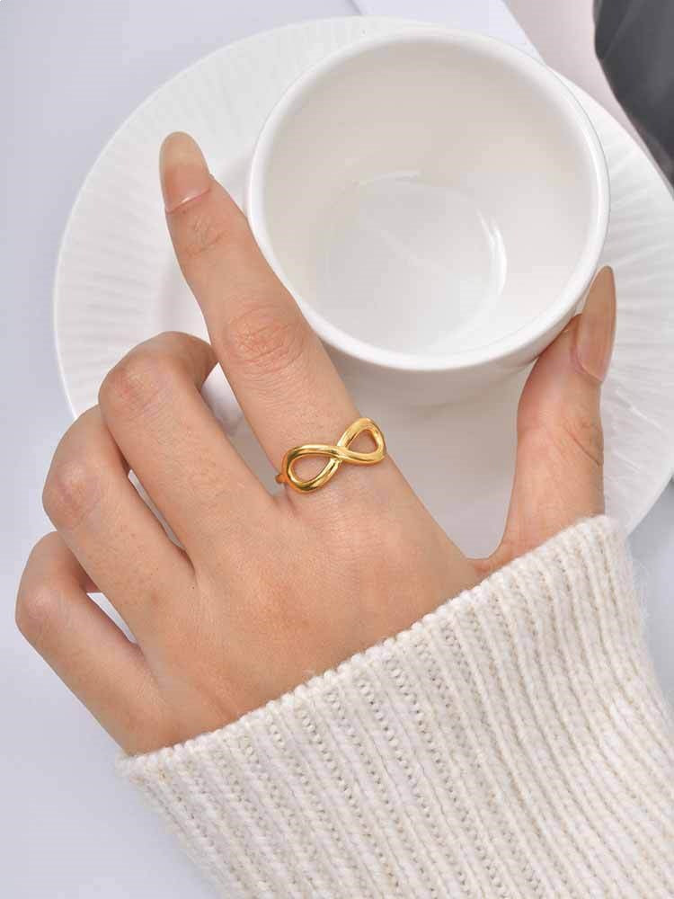 Design Line Ring Women's Stainless Steel Hollow Round Open