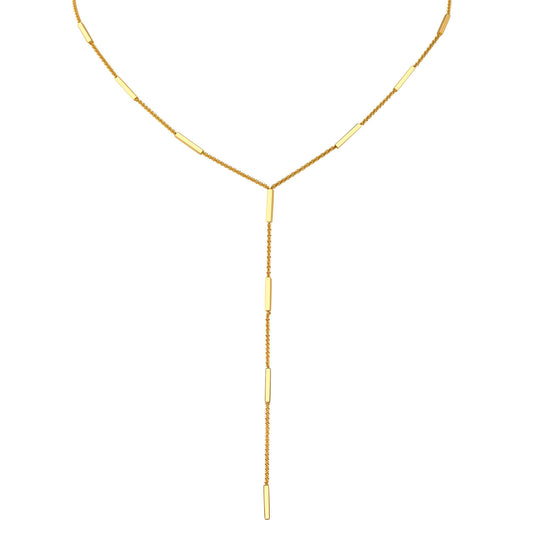 Stainless Steel Rectangular Strip Y-Shaped Fringed Necklace Women's Hot-Selling
