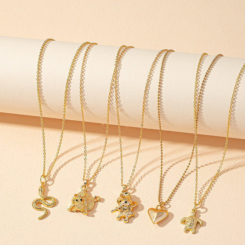 Unique Snake and Elephant Necklace Set - Vienna Verve Collection