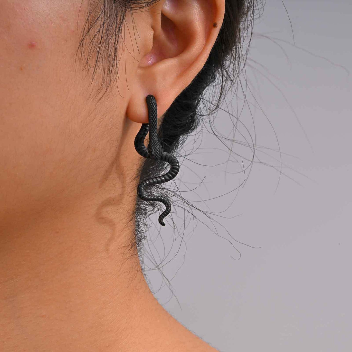 Planderful Ladies Snake Earrings Stainless Colorful Zircon