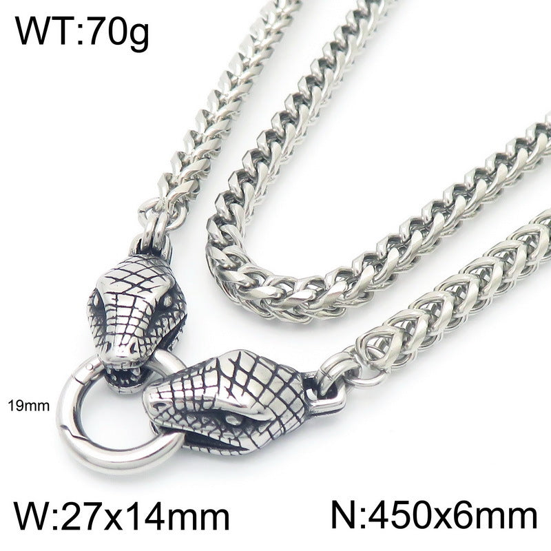 Planderful Collection Snake Necklace For Men Retro Punk