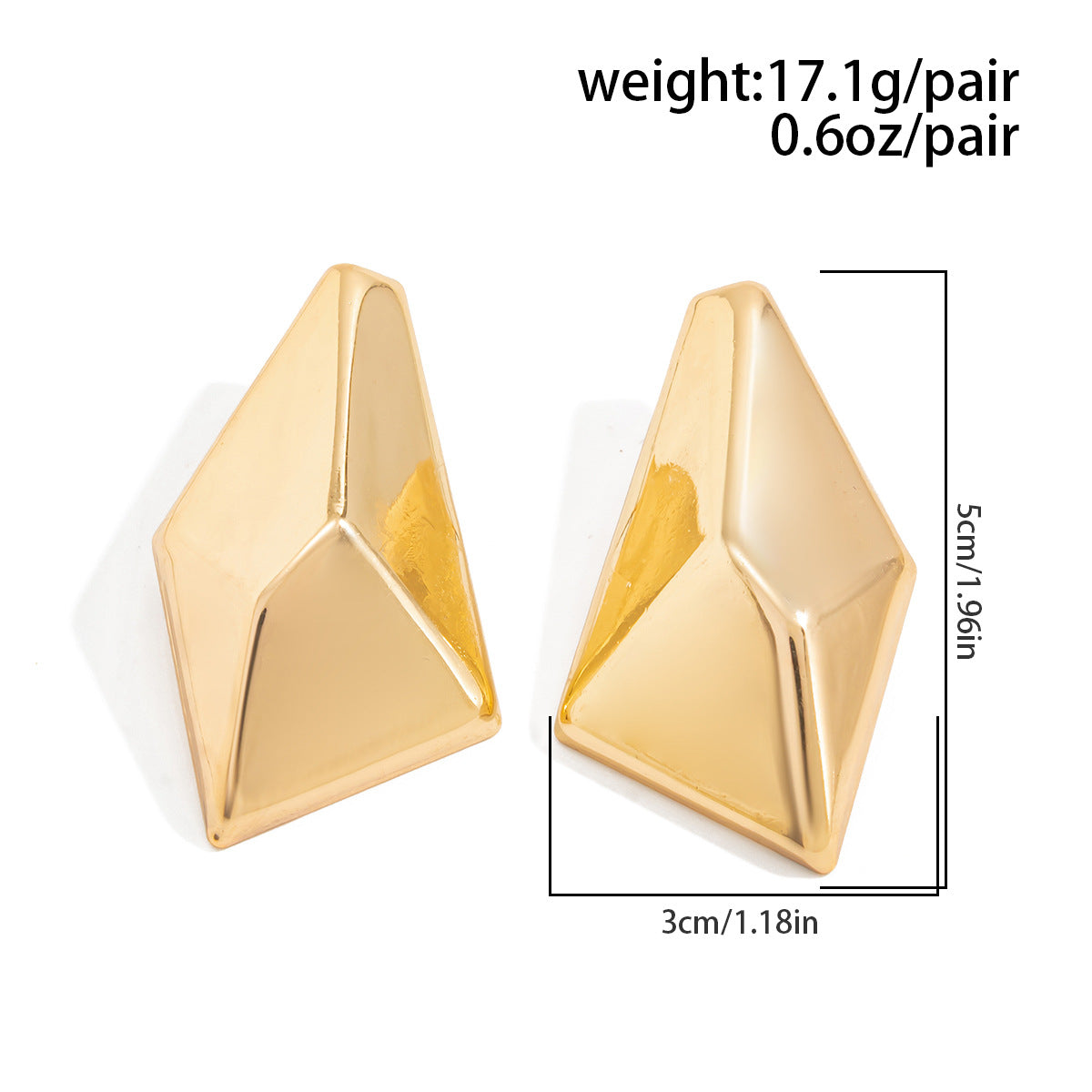 Planderful Vienna Verve Geometric Pleated Stud Earrings For Women Statement Jewelry