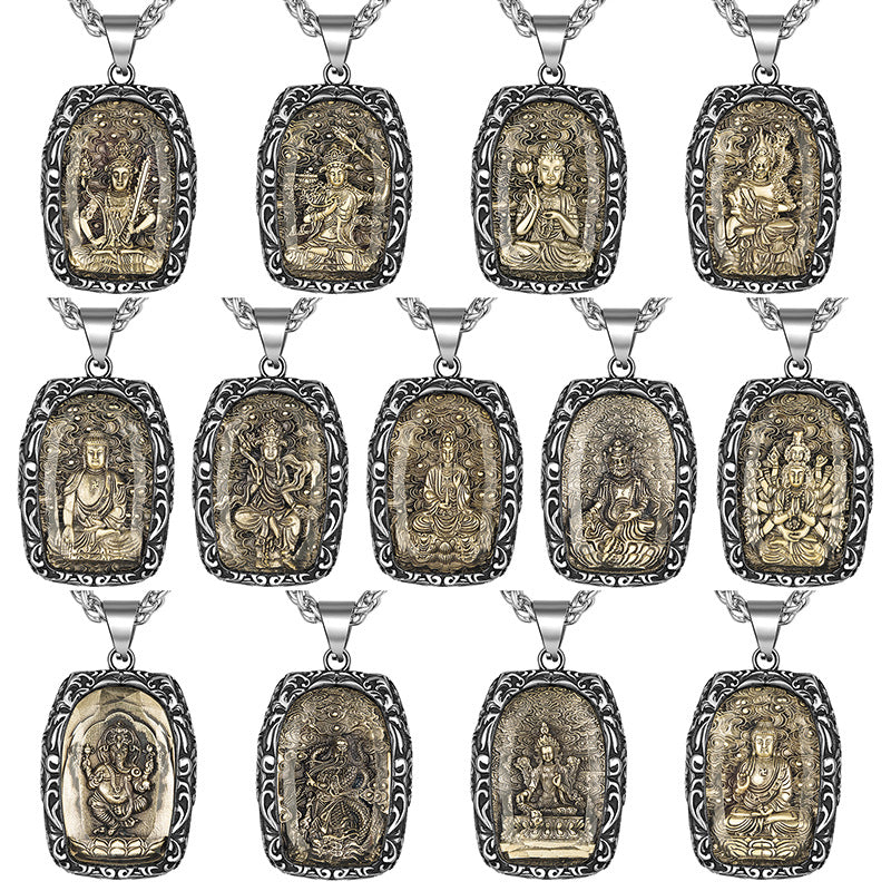 Steel Necklace – Luxury Buddha Zodiac Pendant