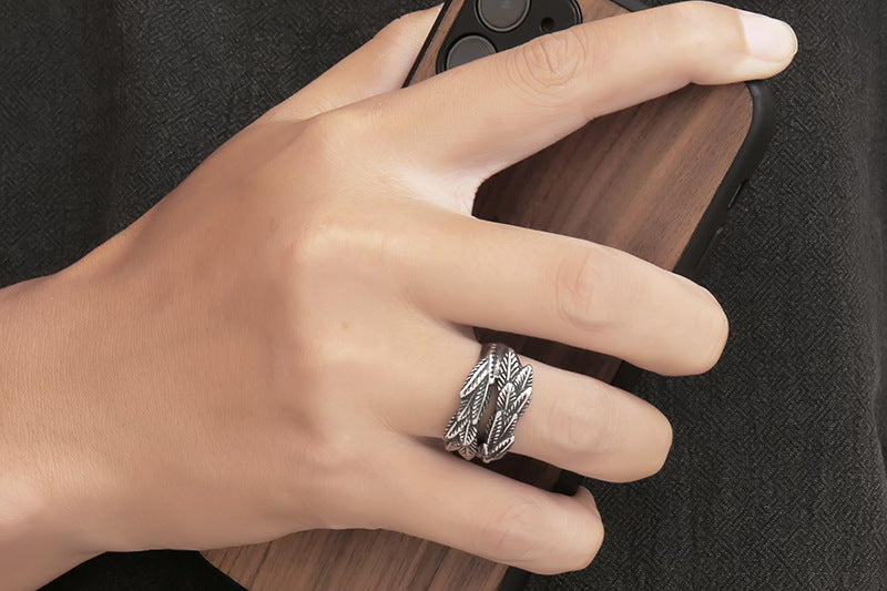 Personalized Wheat Ear Titanium Steel Ring Hip Hop Jewelry