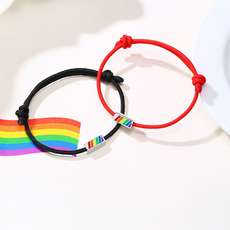Braided Adjustable Stainless Steel Bracelet Unisex