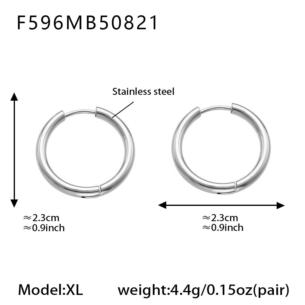 Planderful Minimalist Stainless Steel Circle Earrings Unisex