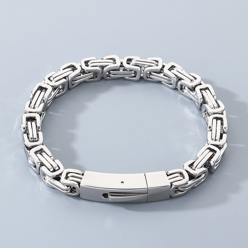 Hip-Hop Double Chain – Vacuum Electroplated Emperor Chain Stainless Bracelet
