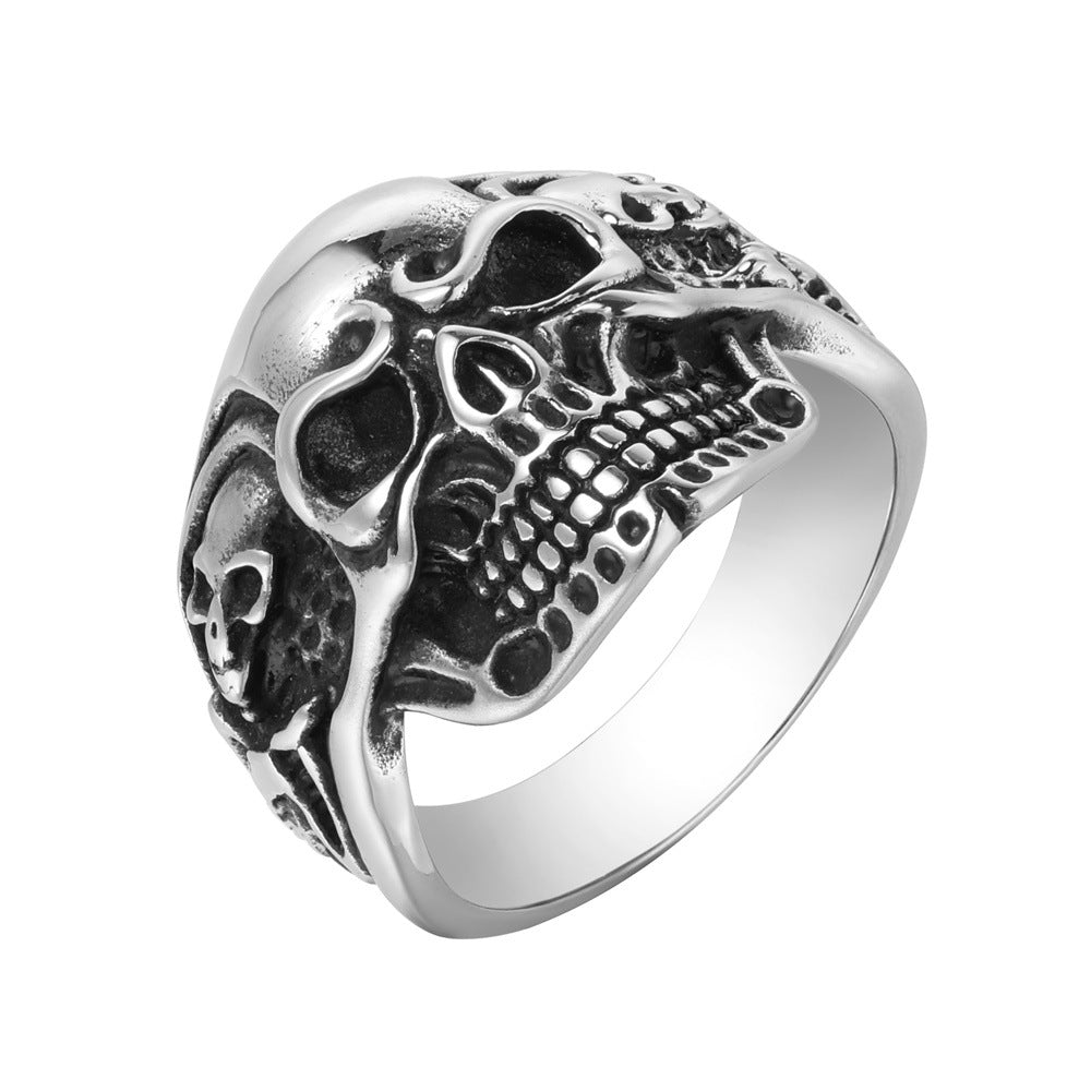 Planderful Everyday Genie – European and American Personalized Retro Skull Men's Titanium Steel Ring