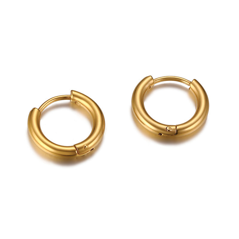 Stainless Steel Earrings Men's Jewelry 2mm Round Tube Style