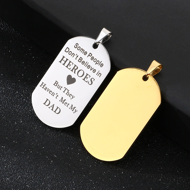 Planderful Personalized Dad Necklace Laser Engraved Gift Men