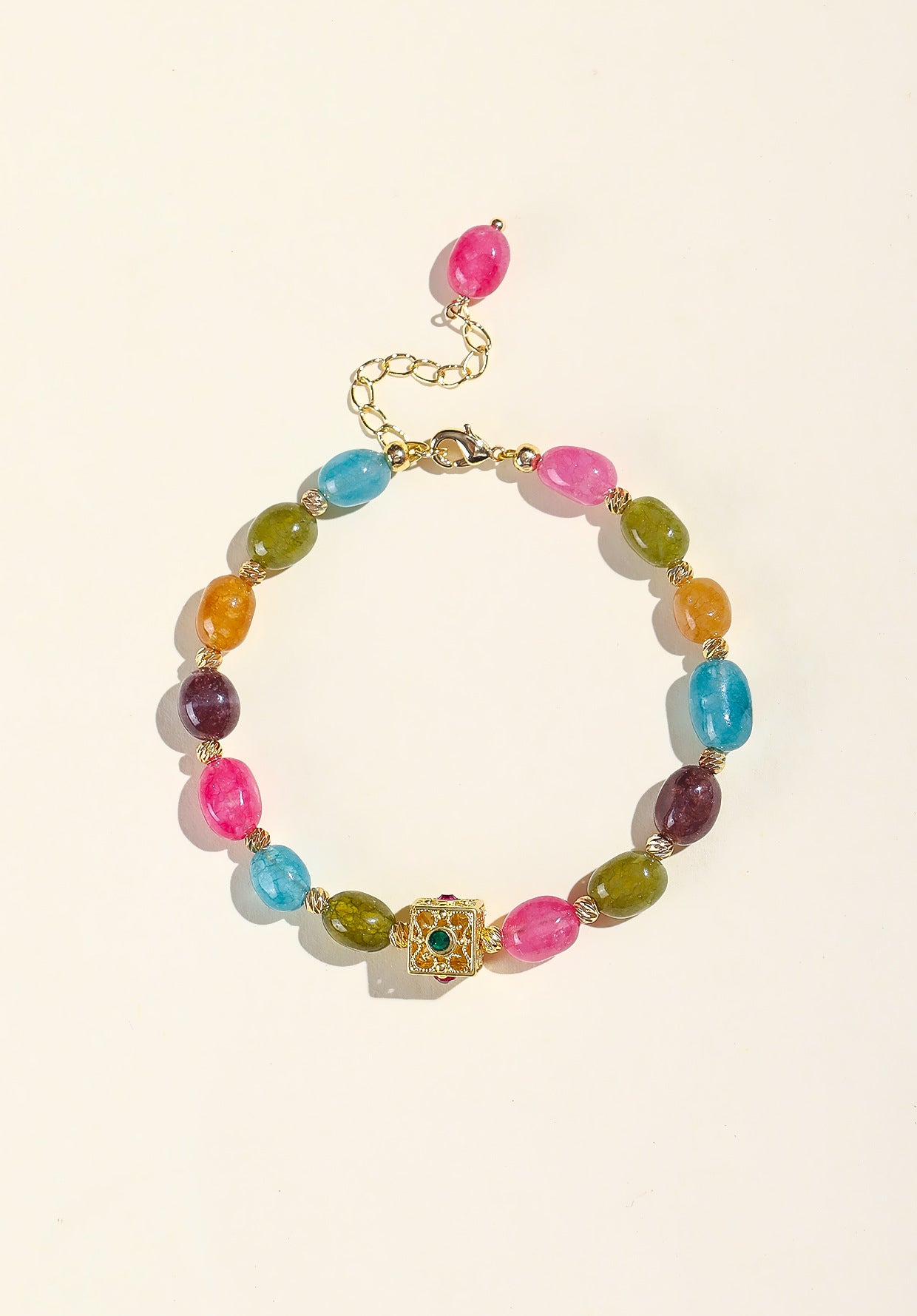 Planderful Fortune's Favor Bracelet – High-End Chalcedony and Tourmaline Design