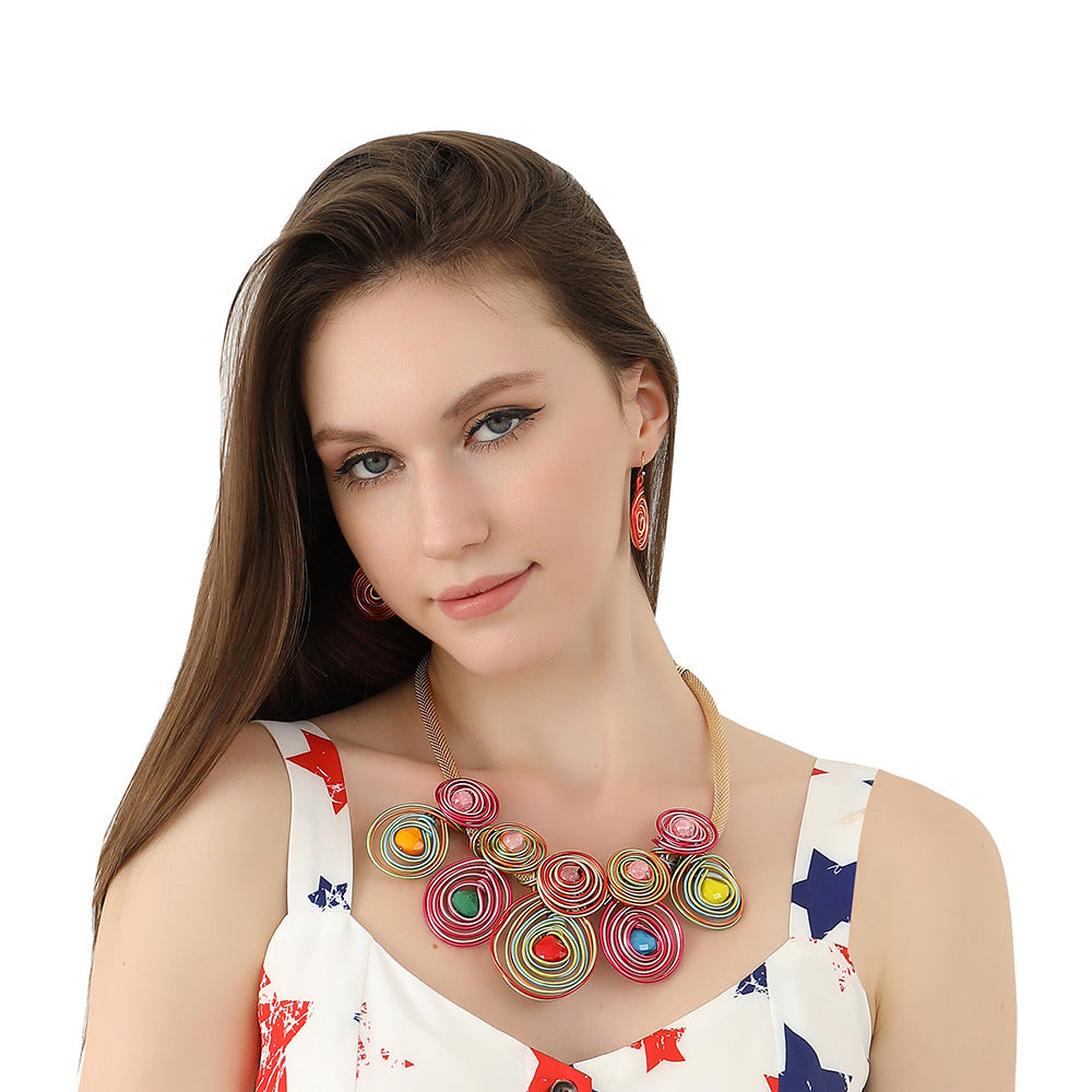 Savanna Rhythms Resin Necklace Set for the African Bride