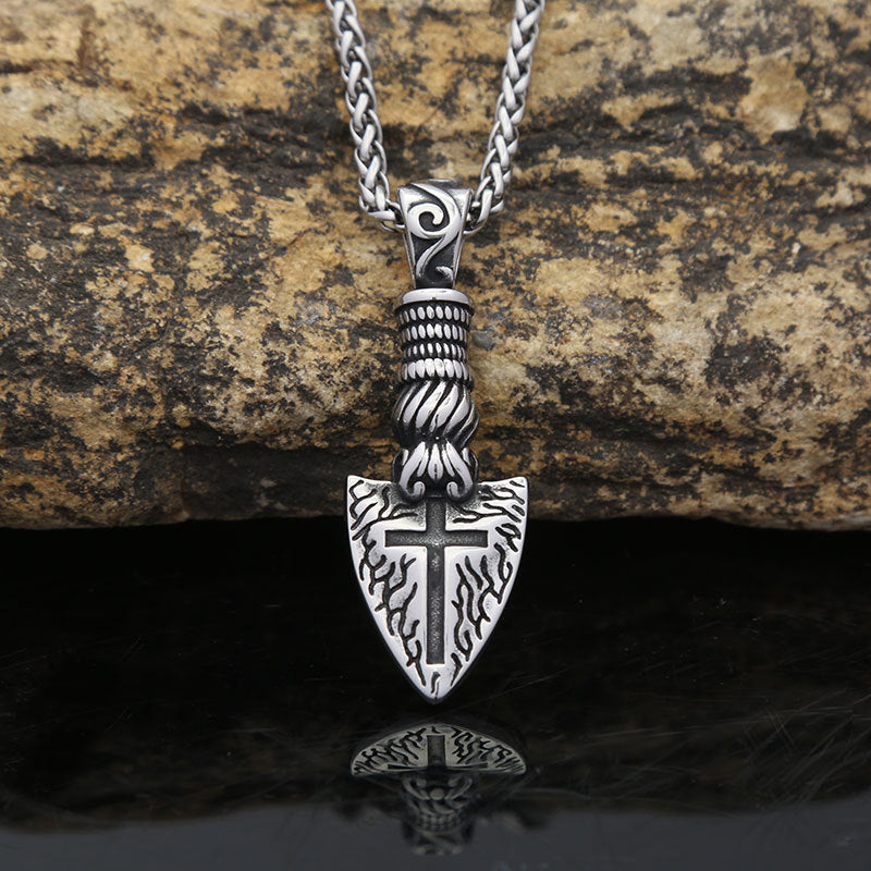 Amazon Foreign Trade Jewelry Trendy Cross Blade Necklace