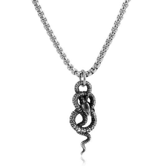European And American Stainless Steel Snake Pendant Necklace