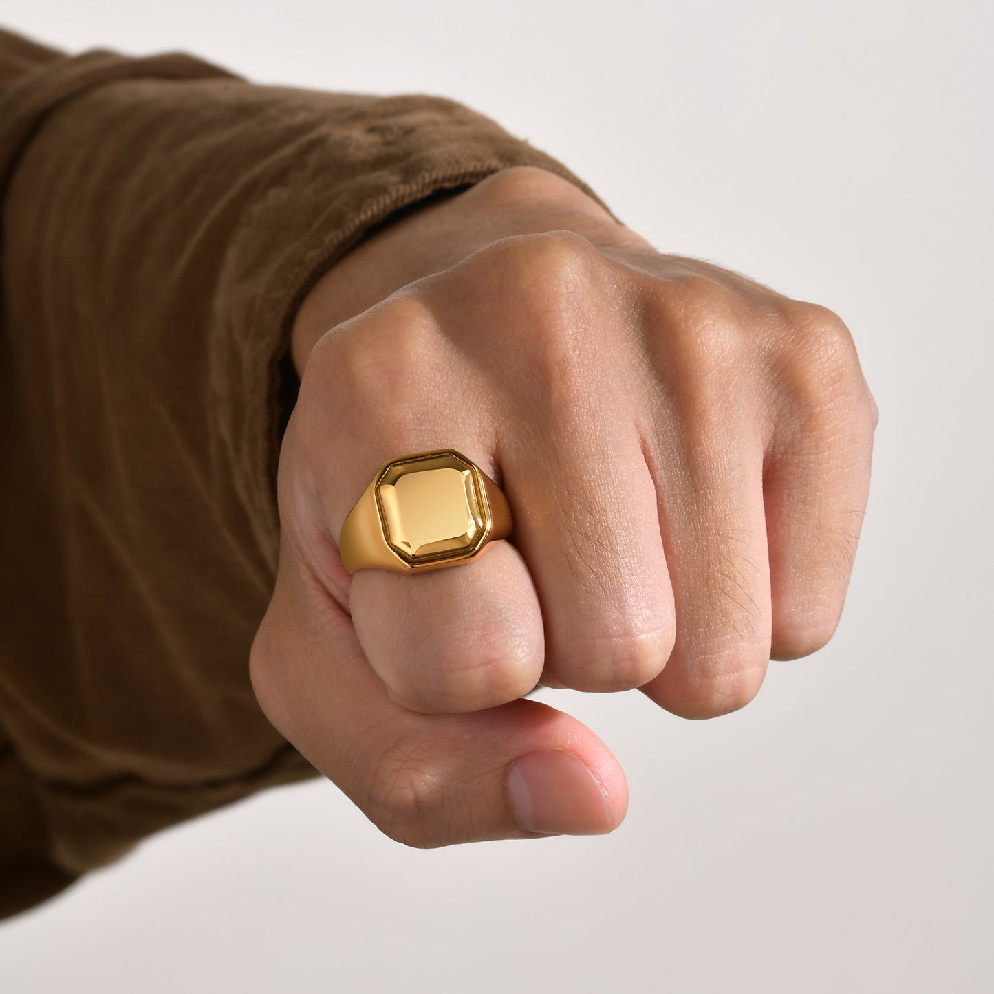 Accessories Stainless Steel Ring Unisex Men's and Women's Seal 18K Gold Ring