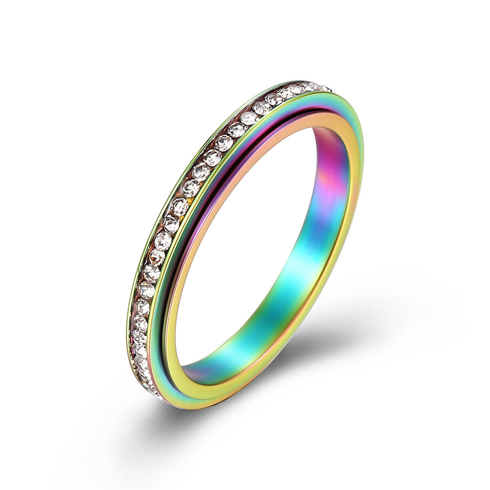 Planderful Zircon Rotating Stack Ring For Women Elegant Light Luxury Jewelry Everyday Genie