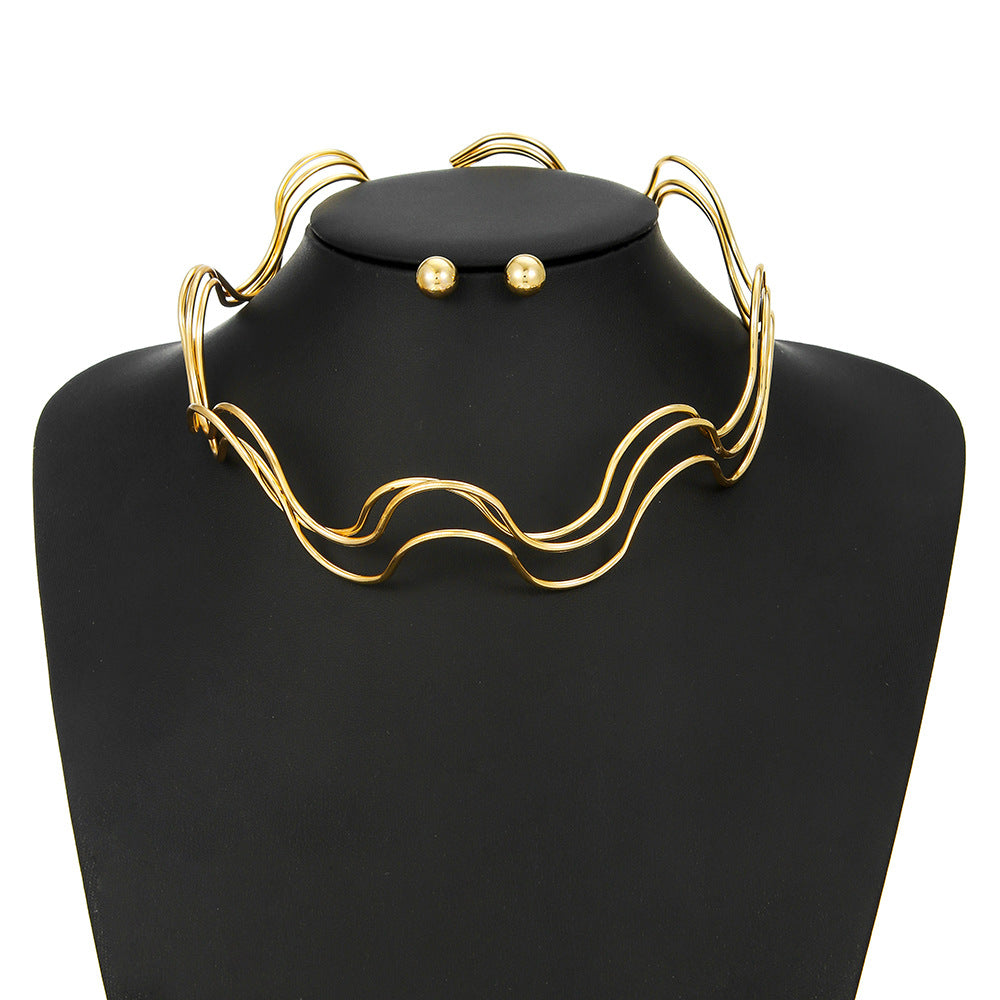 Planderful Savanna Rhythms Multi-Layer Necklace – Elegant Water Wave Design