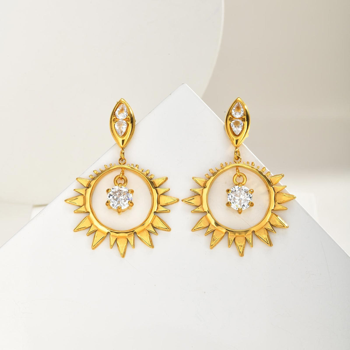 Stainless Steel Zircon Earrings