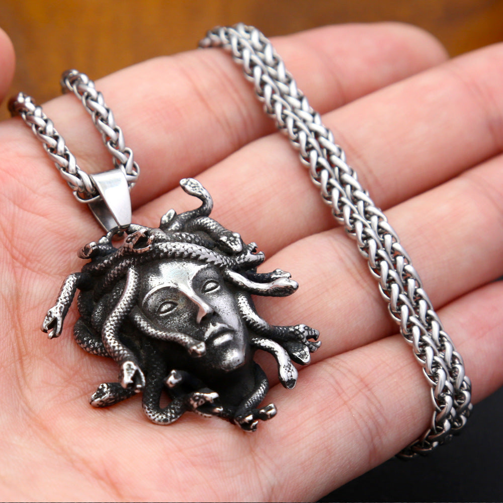 Punk Snake Stainless Steel Men's Pendant Necklace