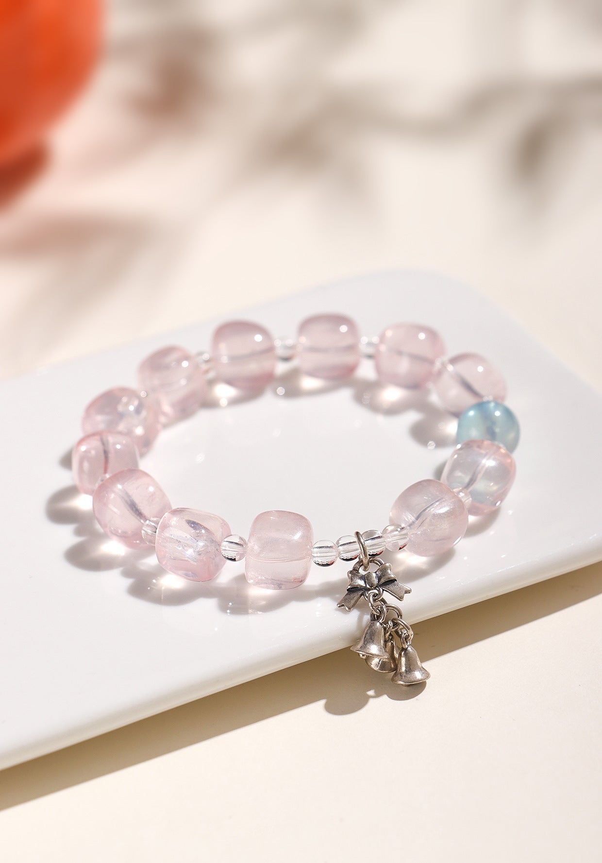 Planderful Fortune's Favor Bracelet – Elegant Pink Crystal and Aquamarine Design