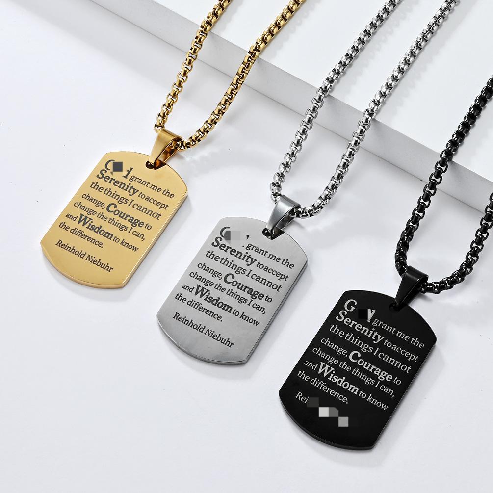 Cross & Flag Dog Tag Pendant — Two Styles