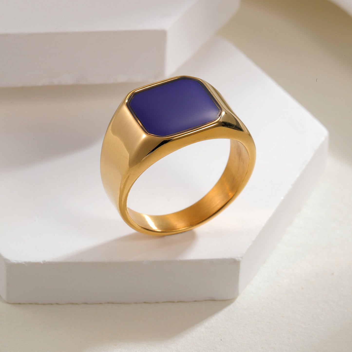 Titanium Steel Ring Unisex Square Design Durable Minimalist Jewelry By Planderful Everyday Genie Collection