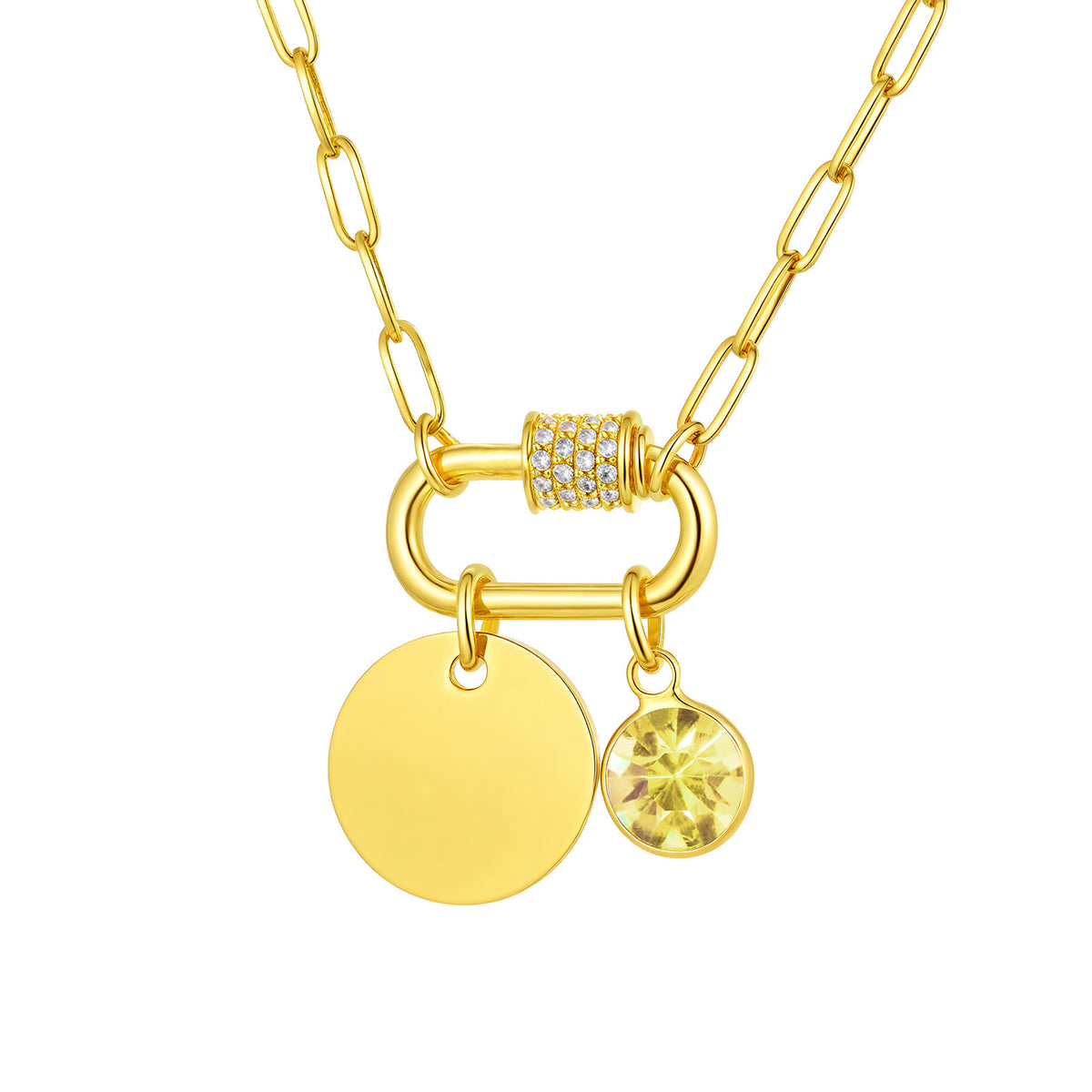 Small Square Chain Blank Stainless Steel Necklace for Women