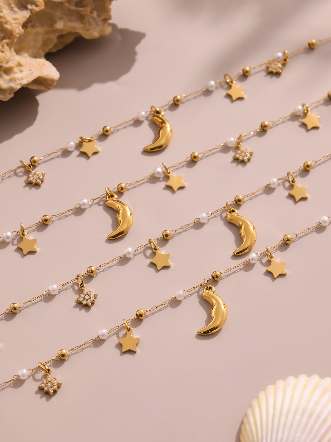 Planderful 18K Gold Zircon Collarbone Necklace Women