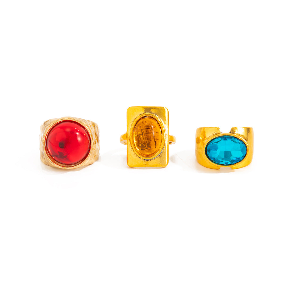 Planderful Vienna Verve Personalized Geometric Ring With Opening Colorful Faceted Zircon For Fashion Forward Women