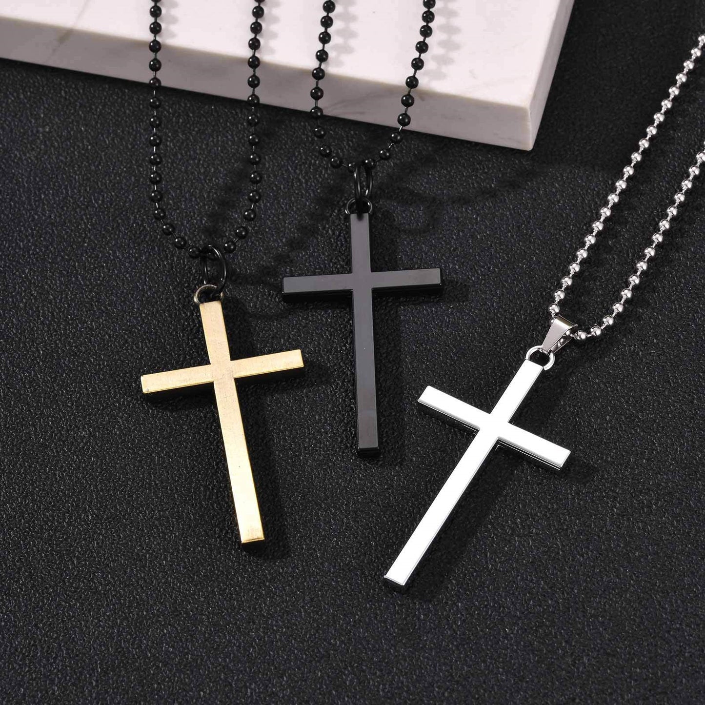 Alloy Cross Necklace Male Hip Hop Neutral Style Hip Hop Pendant Hot-Selling Model