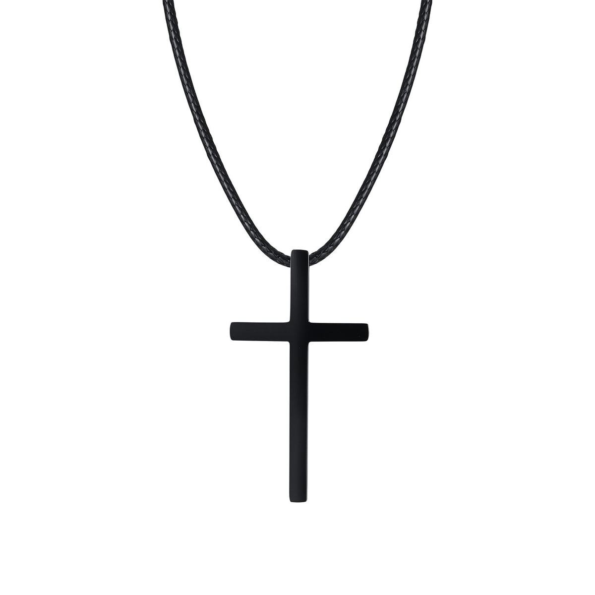 Cross Black Stainless Steel Necklace for Men
