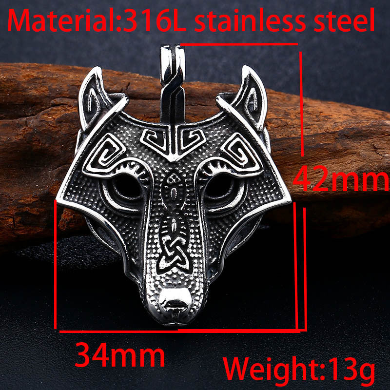 Men's Titanium Steel Fox Pendant - Retro Stainless Steel Accessories for Wholesale Foreign Trade
