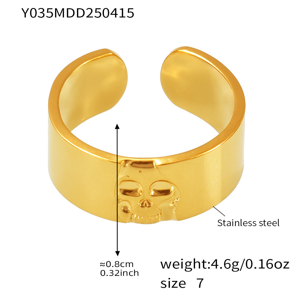 Planderful Open Ring Stainless Steel Ring Unisex Colorfast