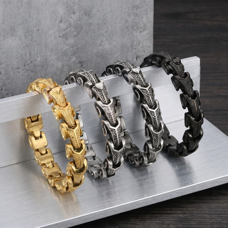 Keel Chain – Punk Style Vacuum Electroplated Keel Stainless Steel Men's Bracelet