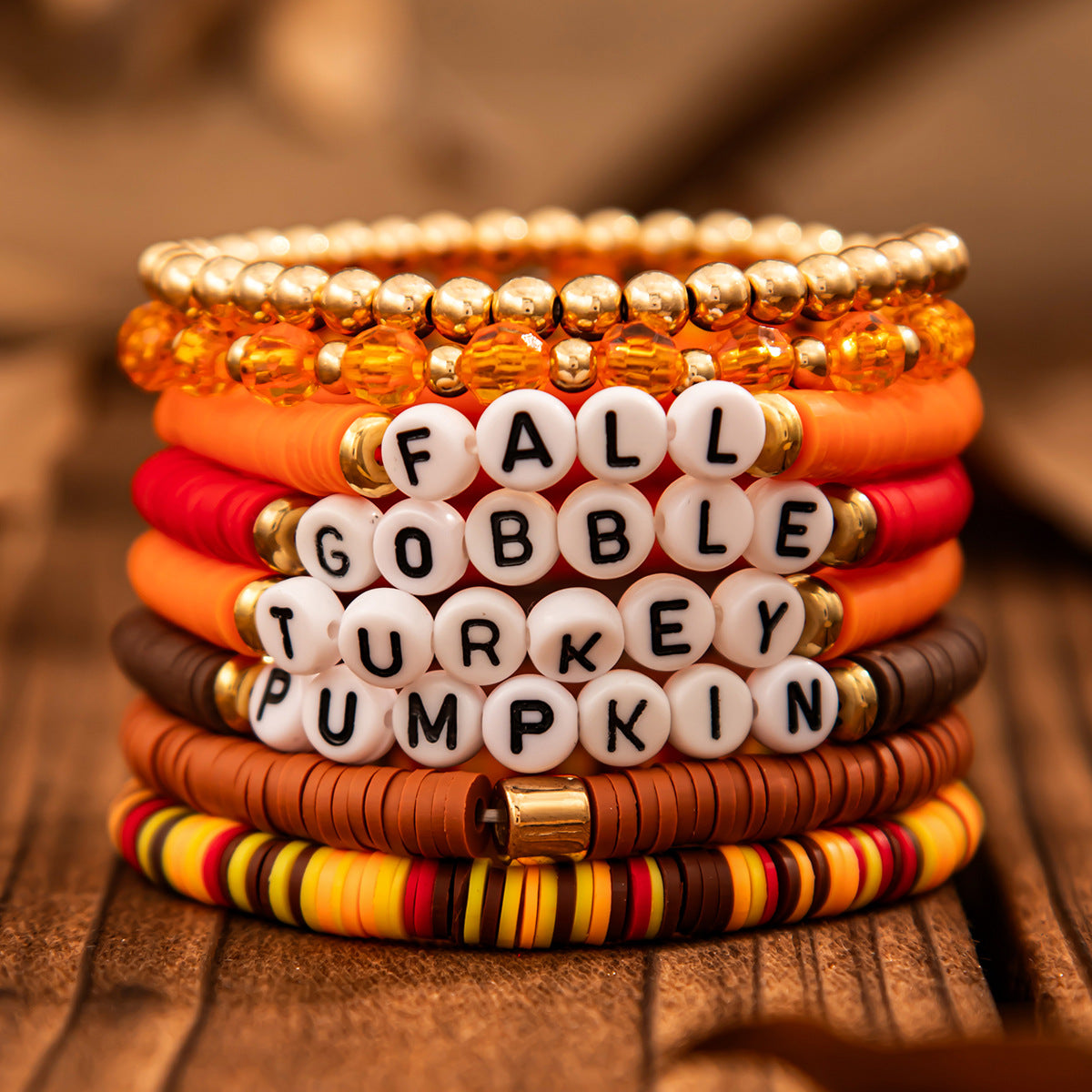 Planderful Thanksgiving Turkey Pendant Bracelet Personalized Letter Pumpkin Gift For Women