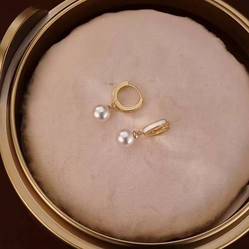 925 Sterling Silver Earrings Plain Circle Light Luxury Style